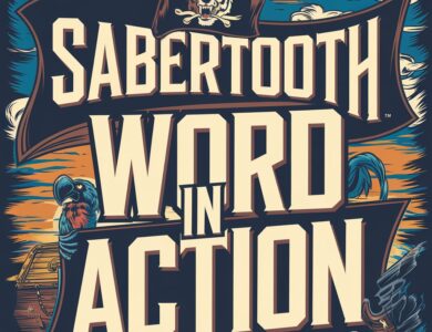 Sabertooth Word in Action Font