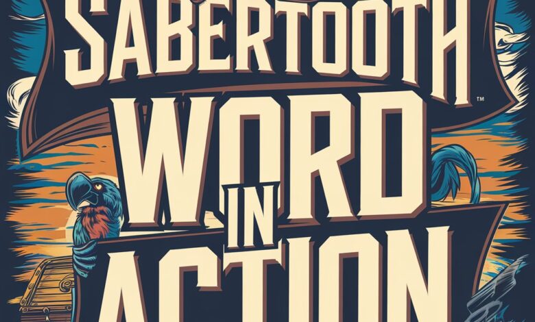 Sabertooth Word in Action Font