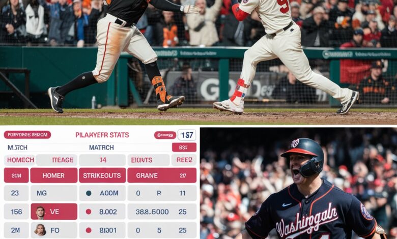 Washington Nationals vs San Francisco Giants Match Player Stats